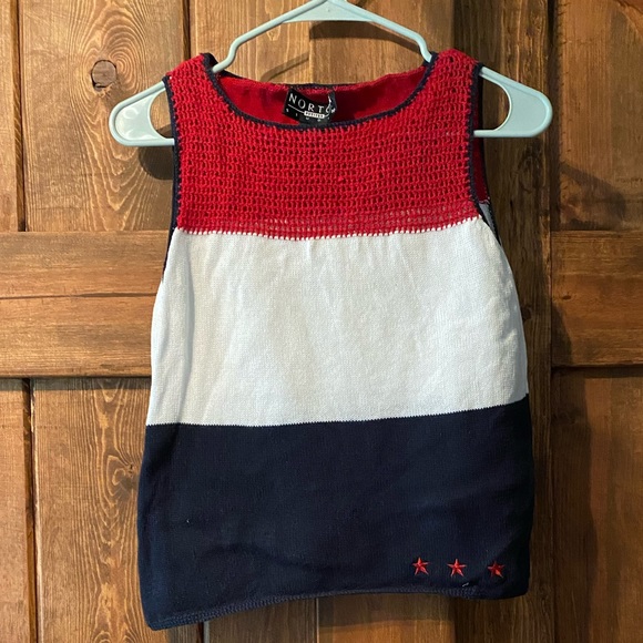 Notations Tops - Red White Blue Knit Tank